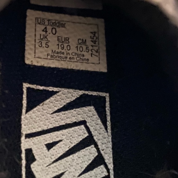 Toddler 4 Vans high top purple suede with purple cheetah print - Picture 9 of 11